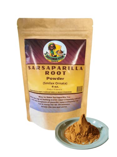RastaMan Stew Jamaican Sarsaparilla Root Powder 113 Gram - Organic Bark Tea Plant Based Powder - Rich in Antioxidants - No Added Preservative (4oz)