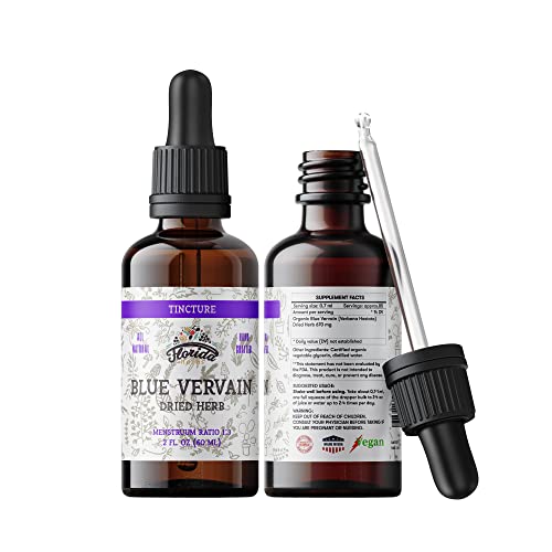 FLORIDA HERBS Blue Vervain Herb Organic Extract Tincture Supplement – Non-GMO – Made in USA - 2 oz